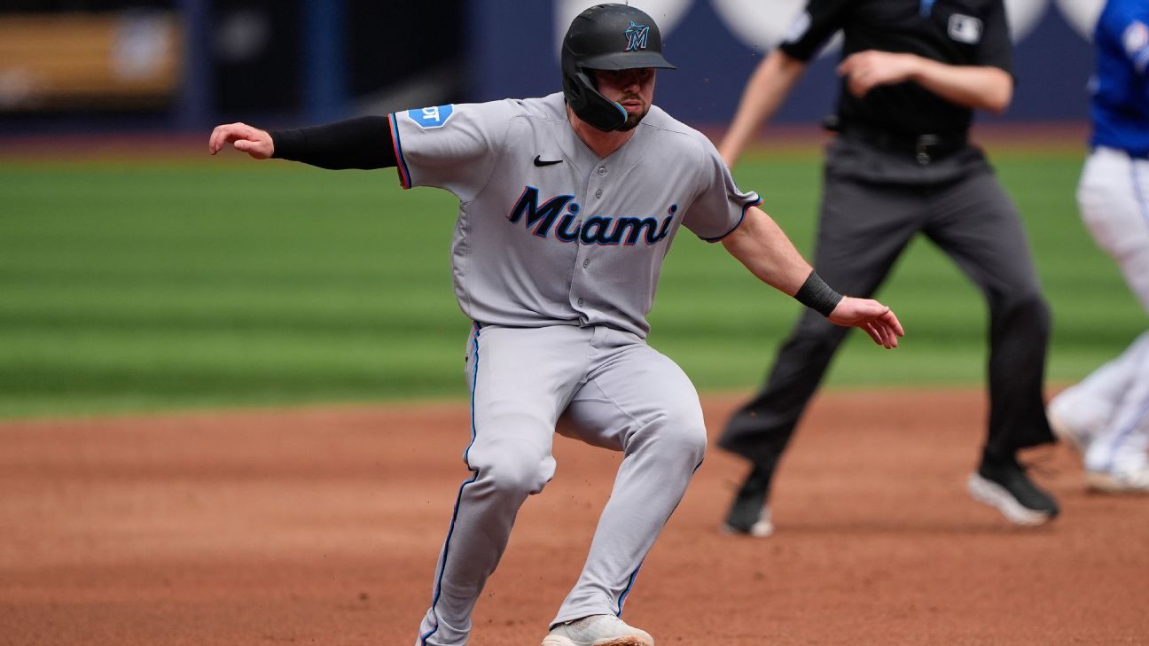 Liam Hicks absen karena ketegangan punggung di Miami Marlins